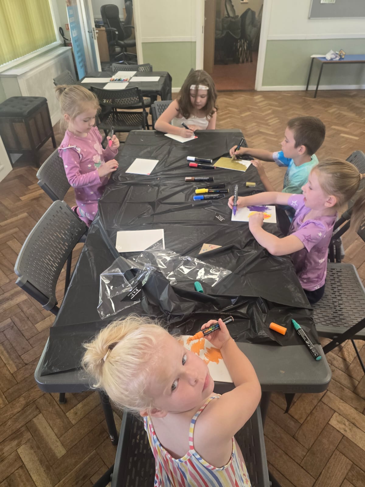 Children doing arts and crafts at Greaves Square