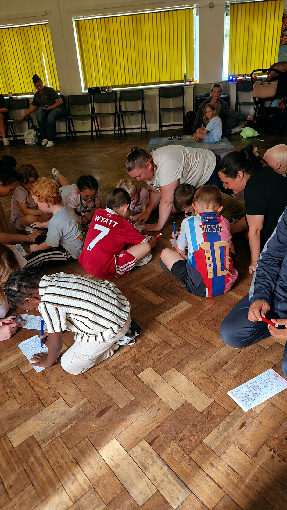 Children and parents taking part in Stay and Play activities