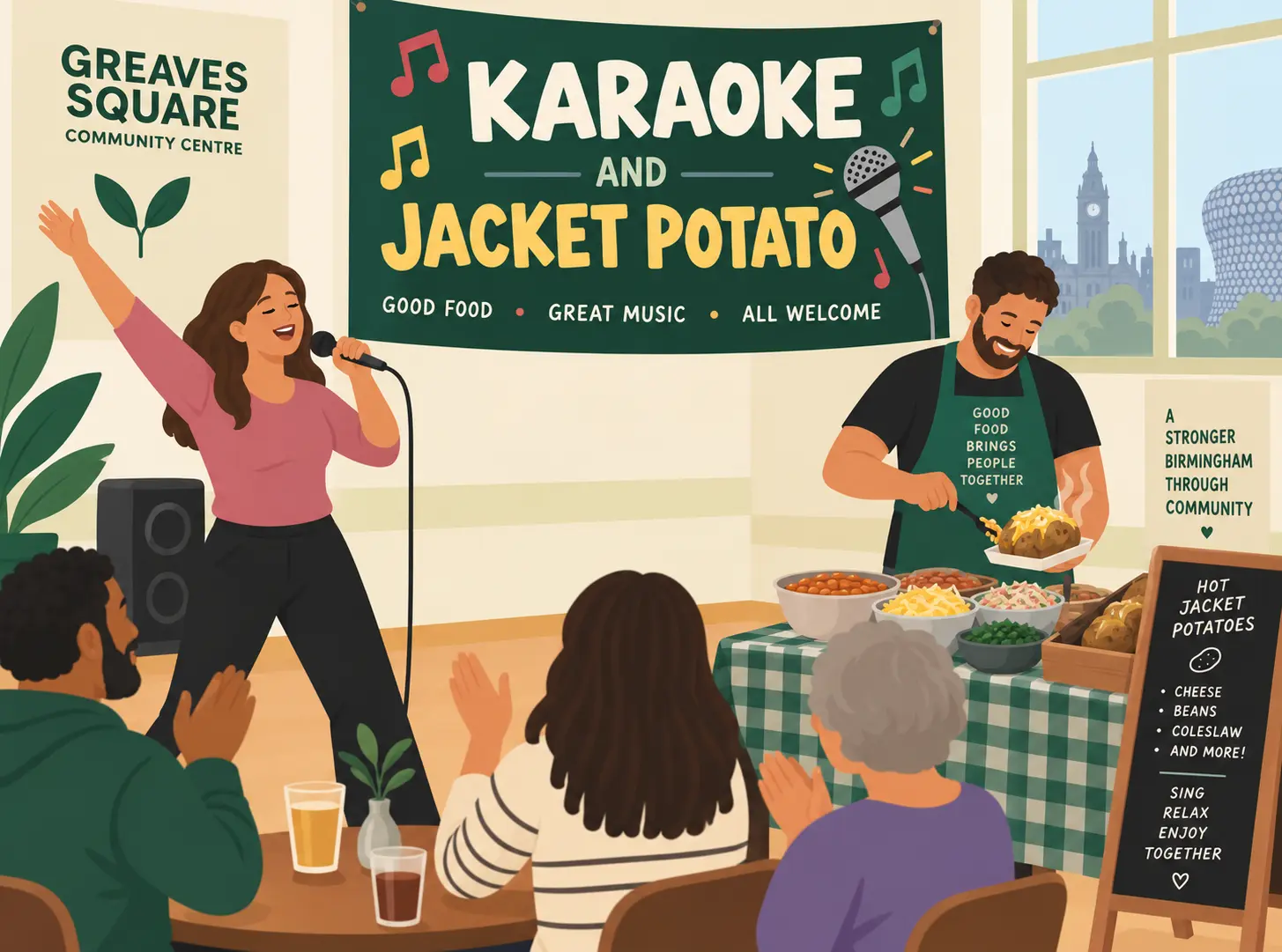 Karaoke and Jacket Potato night at Greaves Square
